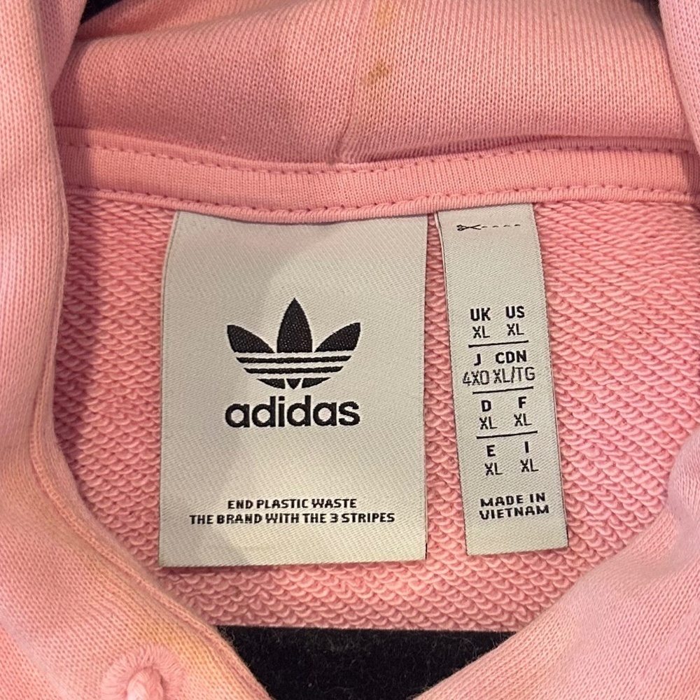 Men's Adidas Originals Pink Logo Loose Fit Hoodie - Size XL - Picture 11 of 16